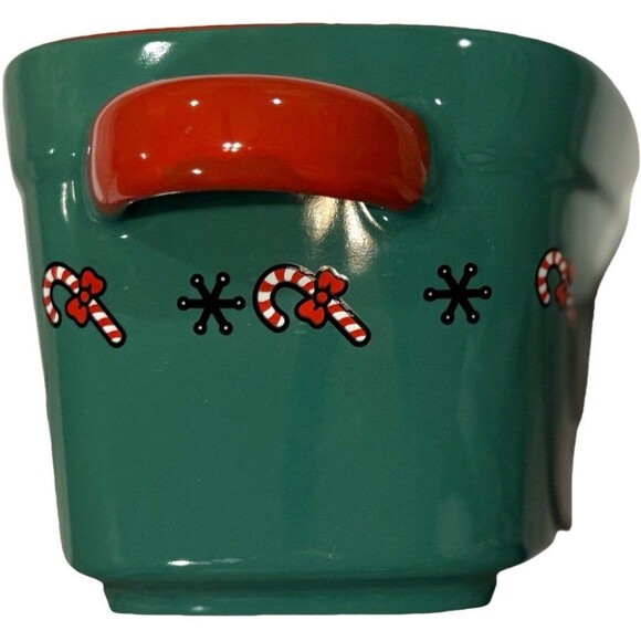 "Hello Kitty" Christmas Ceramic Snowman Loaf Pan Dark Green 9"L x 5"W (NEW) - Picture 3 of 4